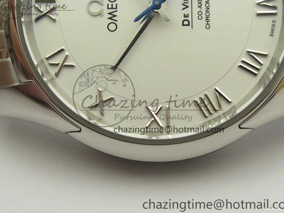 0315 De Ville Hour Vision 41mm SS VSF 1:1 Best Edition White Dial on SS Bracelet A8500 Super Clone Casual 7946